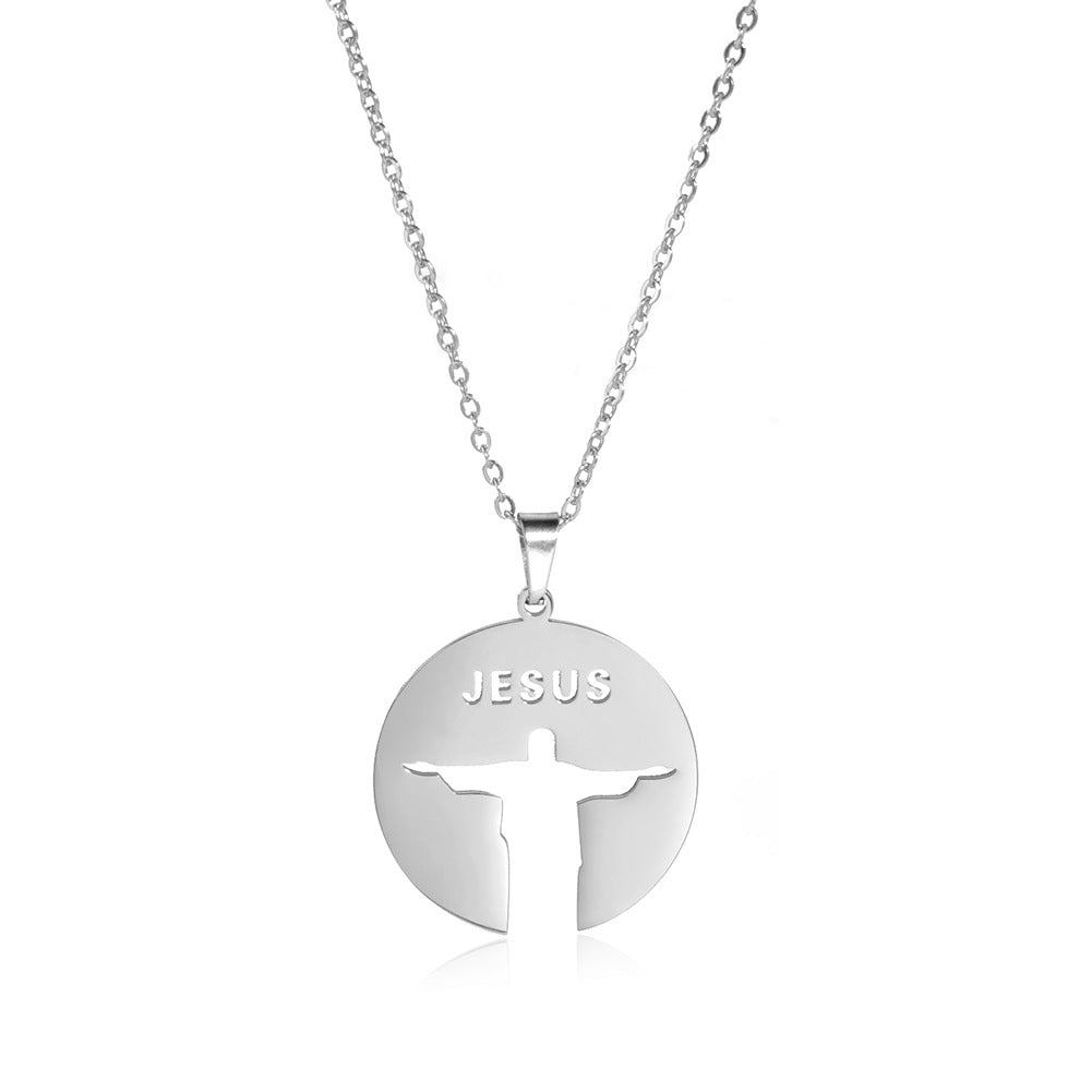 The Reverent Silhouette Stainless Steel Jesus Silhouette Necklace view 9