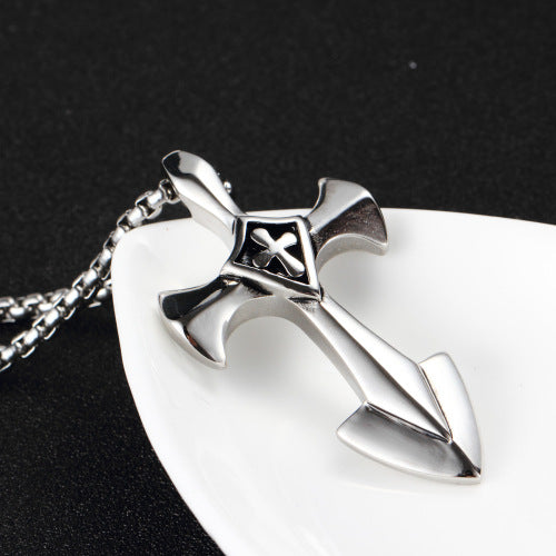 The Valiant Cross Men's Stainless Steel Cross Pendant view 5