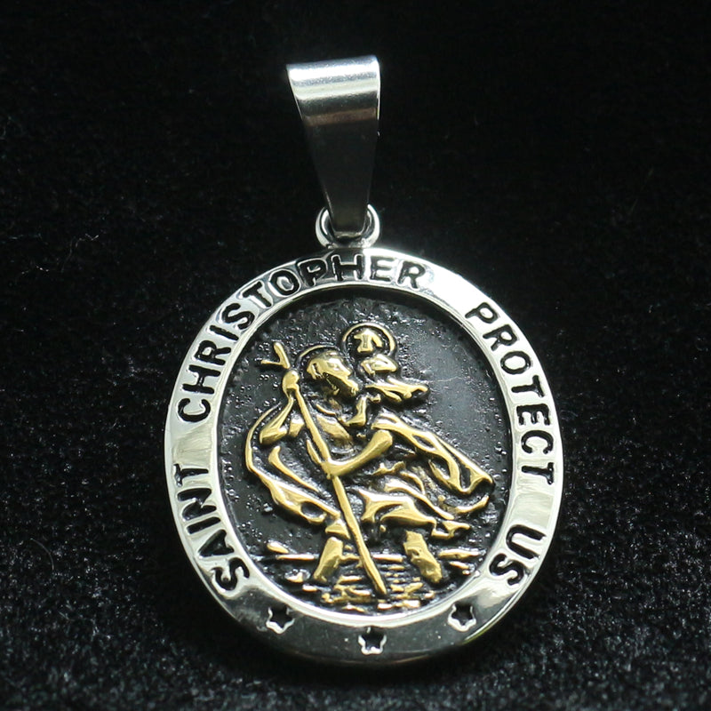 The Voyager's Protector Stainless Steel St Christopher Necklace view 9