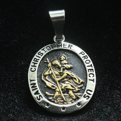 The Voyager's Protector Stainless Steel St Christopher Necklace view 9