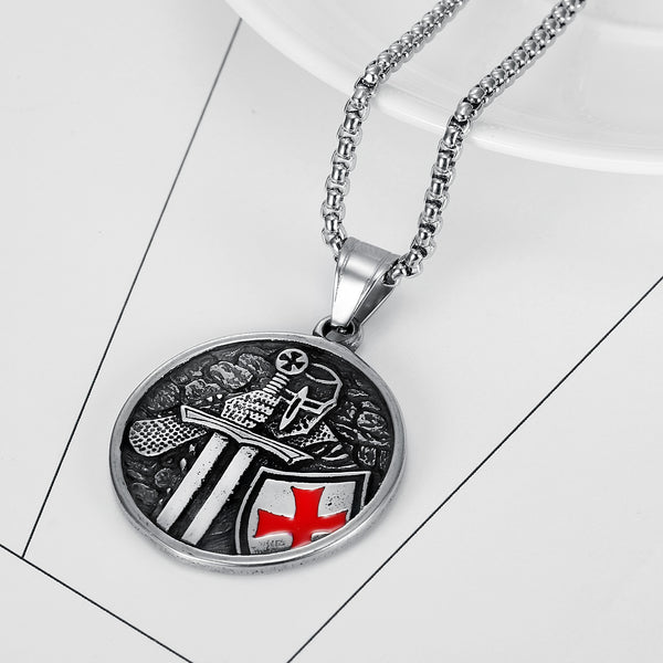 The Crusader's Vow Stainless Steel Crusader Templar Necklace