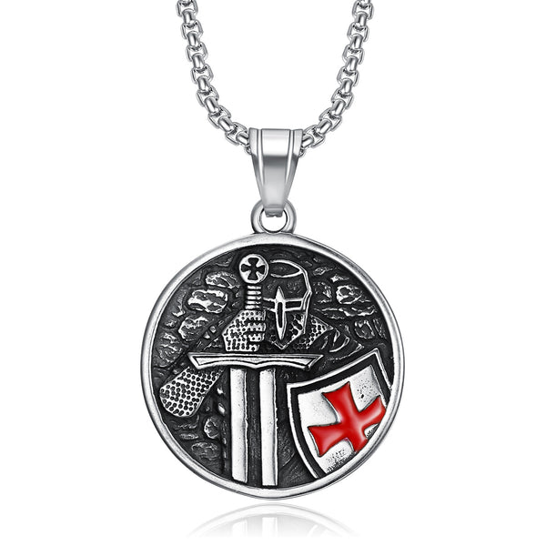 The Crusader's Vow Stainless Steel Crusader Templar Necklace view 3