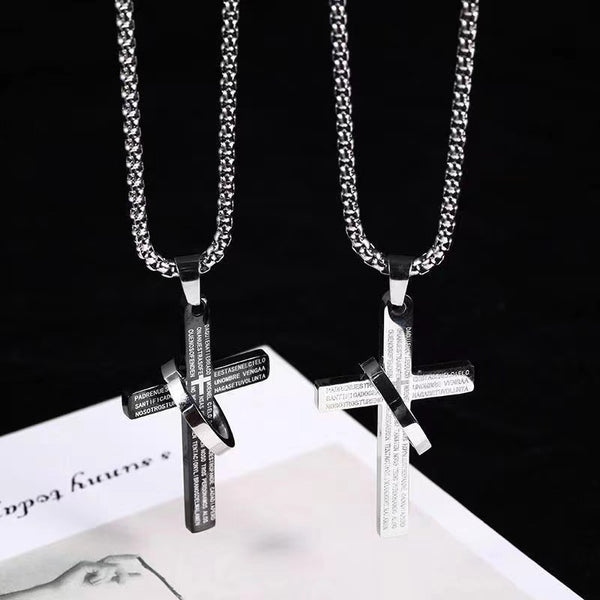 The Sacred Ring Cross Stainless Steel Cross Ring Necklace view 4