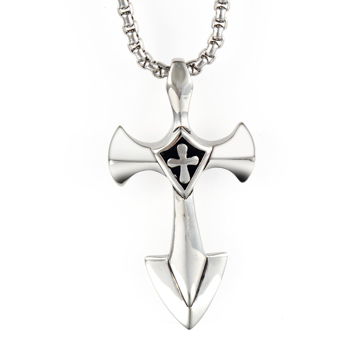 The Valiant Cross Men's Stainless Steel Cross Pendant view 6