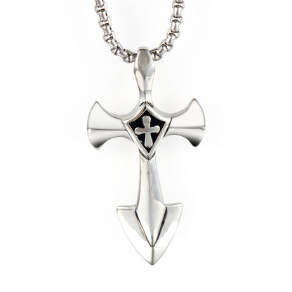 The Valiant Cross Men's Stainless Steel Cross Pendant view 6