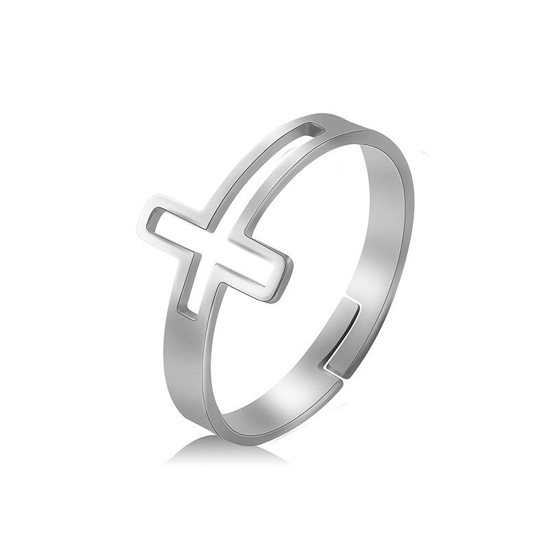 The Open Cross Stainless Steel Open Cross Ring view 10