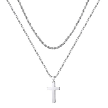 The Steadfast Cross Stainless Steel Layered Cross Necklace