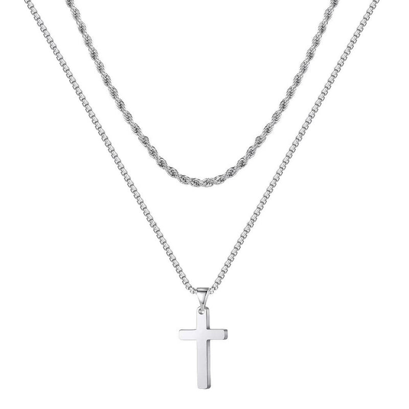 The Steadfast Cross Stainless Steel Layered Cross Necklace