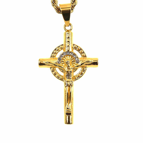 The Radiant Crucifix Gold-Plated Crucifix Pendant Necklace view 4