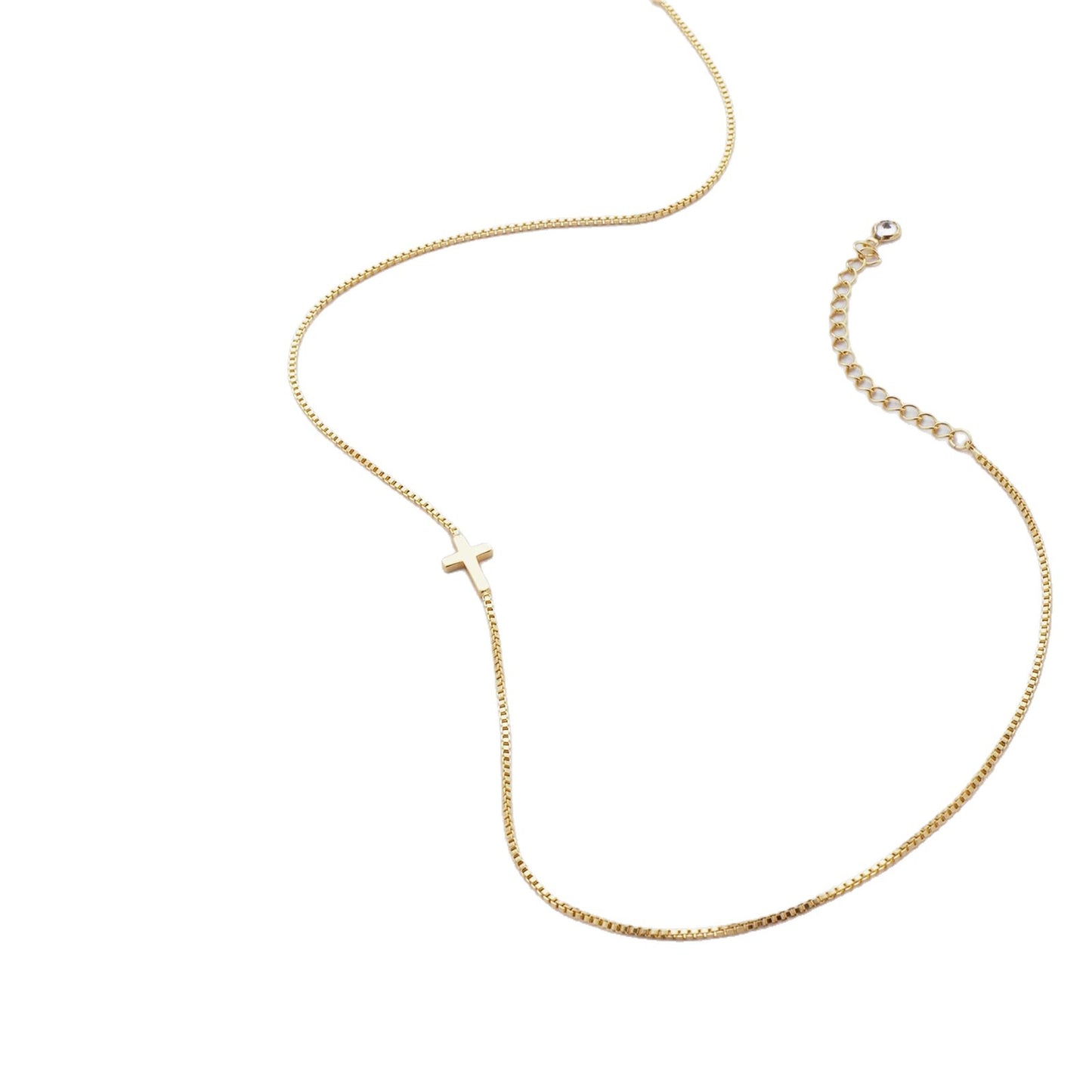 The Whispered Faith - Sideways Cross Necklace