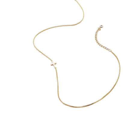 The Whispered Faith - Sideways Cross Necklace