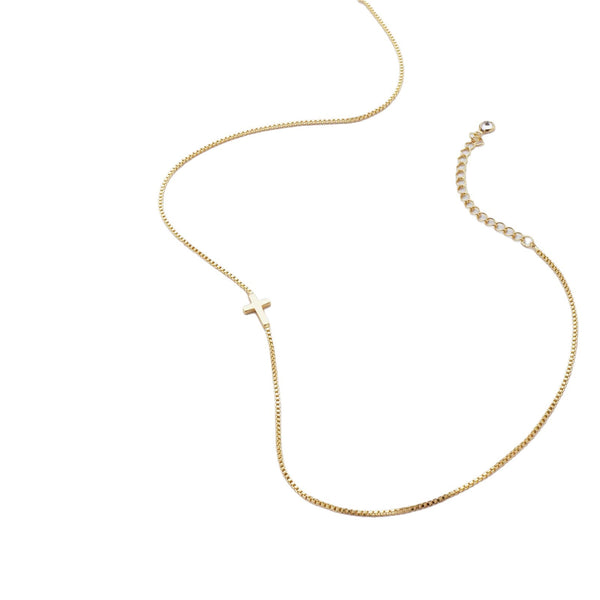 The Whispered Faith - Sideways Cross Necklace