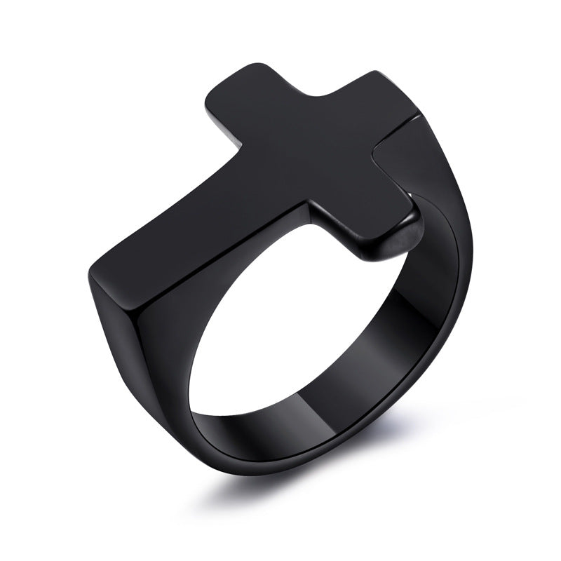 The Steadfast Ring Stainless Steel Cross Ring view 5