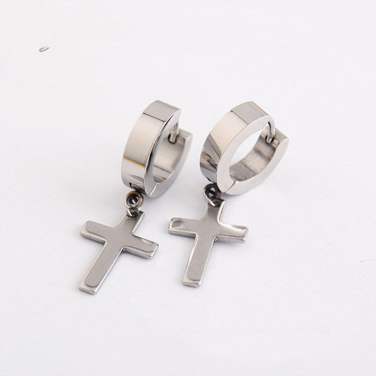 The Rainbow Cross Iridescent Stainless Steel Cross Earrings view 15