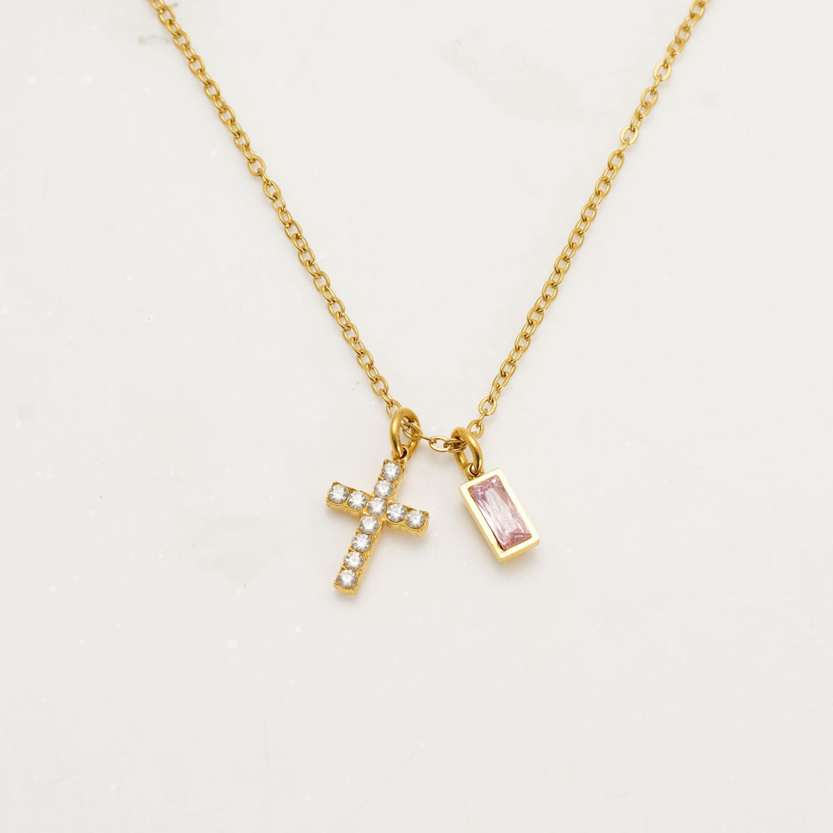 The Gilded Devotion Stainless Steel Cross Choker Necklace view 2