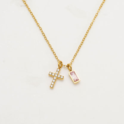 The Gilded Devotion Stainless Steel Cross Choker Necklace view 2