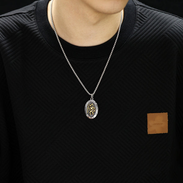 The Voyager's Protector Stainless Steel St Christopher Necklace