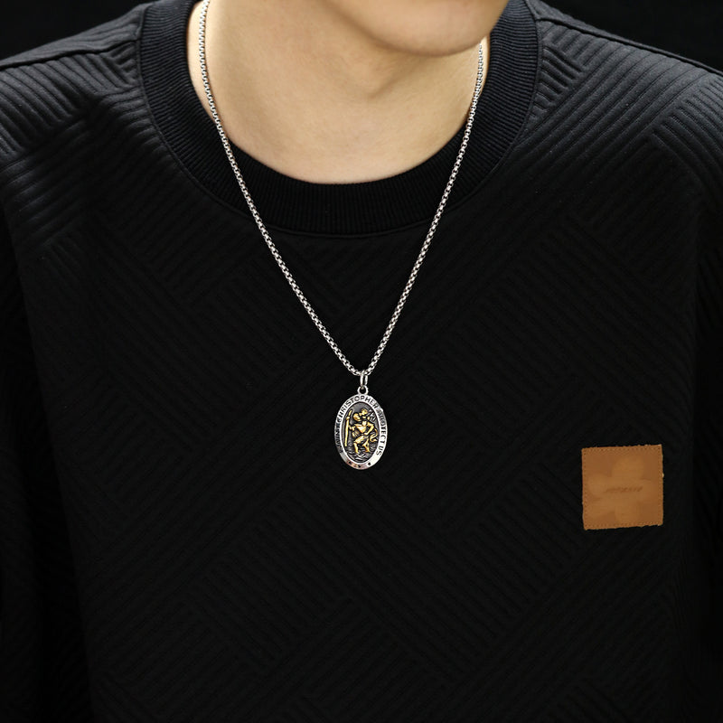 The Voyager's Protector Stainless Steel St Christopher Necklace