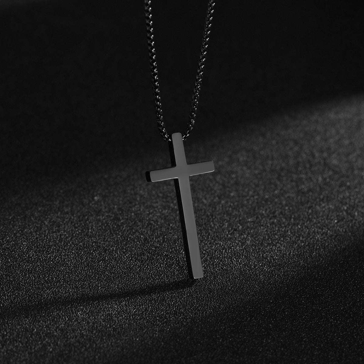 The Steadfast Cross - Black & Silver Cross Necklace