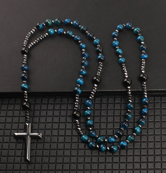 The Meditative Rosary Natural Bead Rosary Necklace with Cross view 7