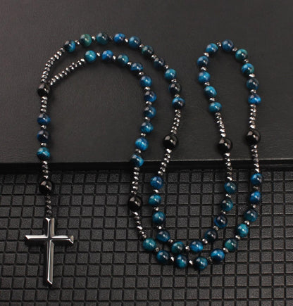 The Meditative Rosary Natural Bead Rosary Necklace with Cross view 7