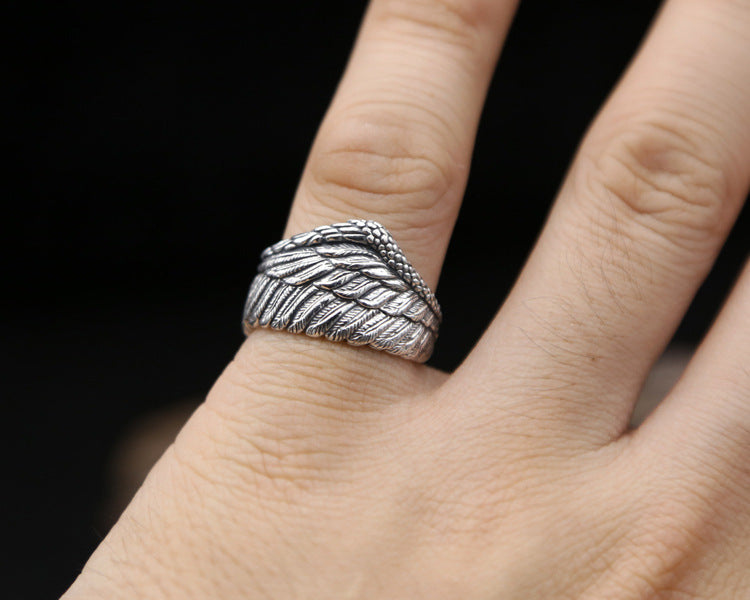 The Angelic Flight Sterling silver angel wing ring
