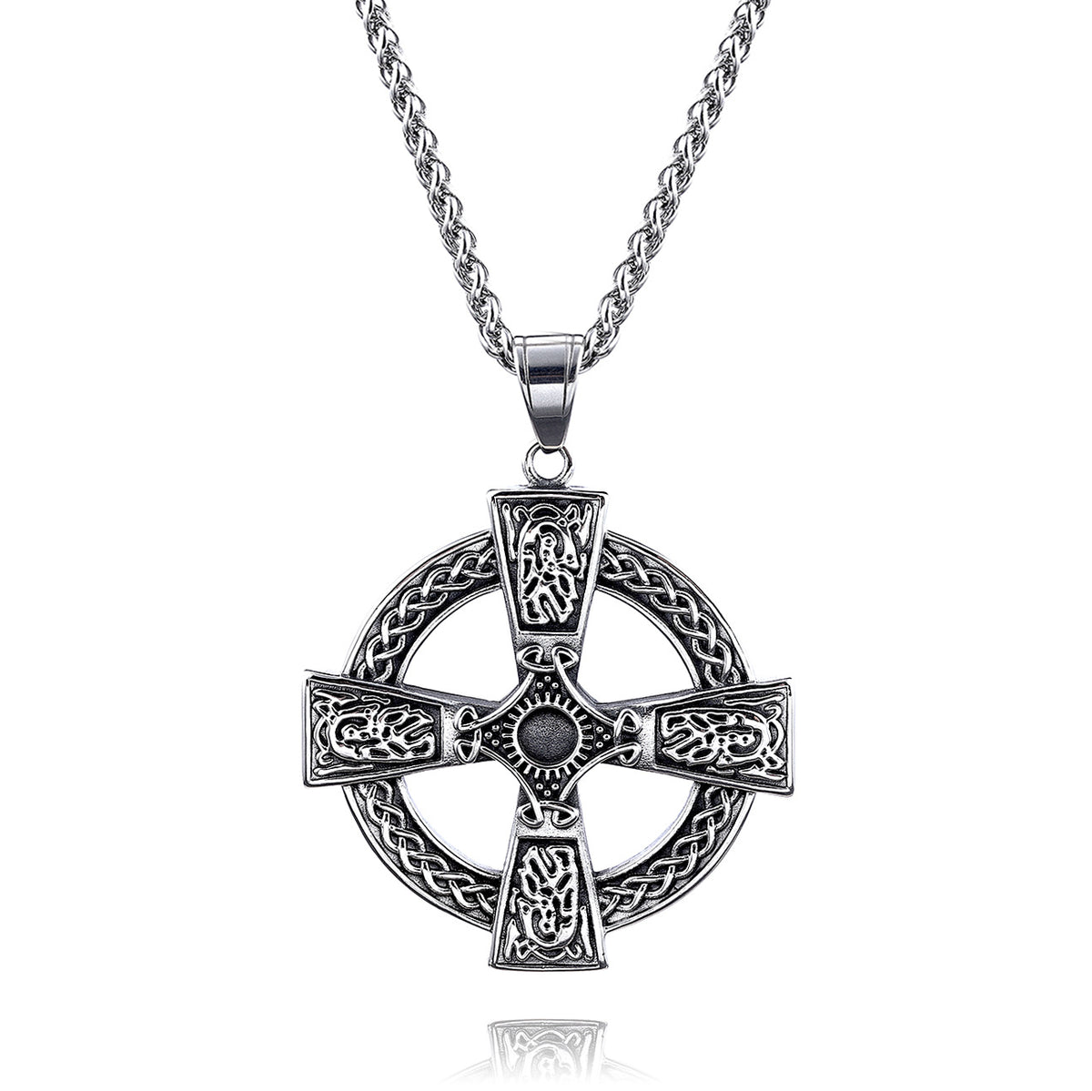 The Boundless Knot Stainless Steel Celtic Cross Pendant view 8