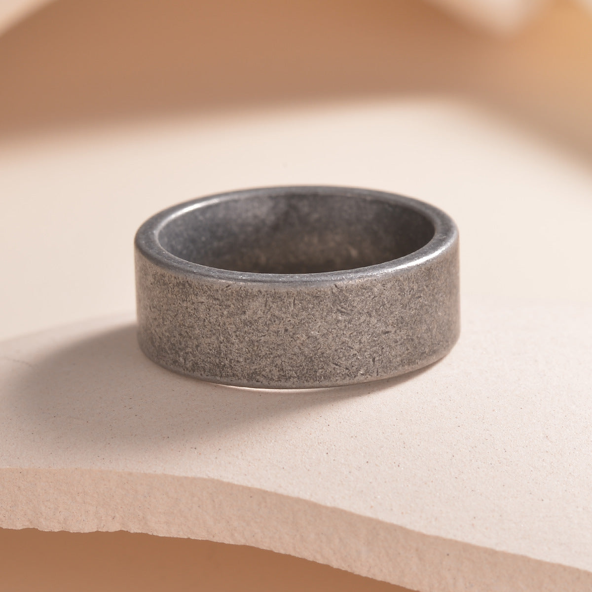 The Weathered Band Men's Distressed Stainless Steel Ring view 2