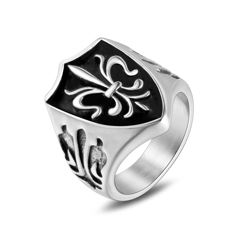 The Sacred Shield Stainless Steel Fleur-de-lis Ring view 6