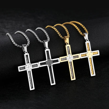 The Cable Cross Stainless Steel Cable Cross Necklace view 7