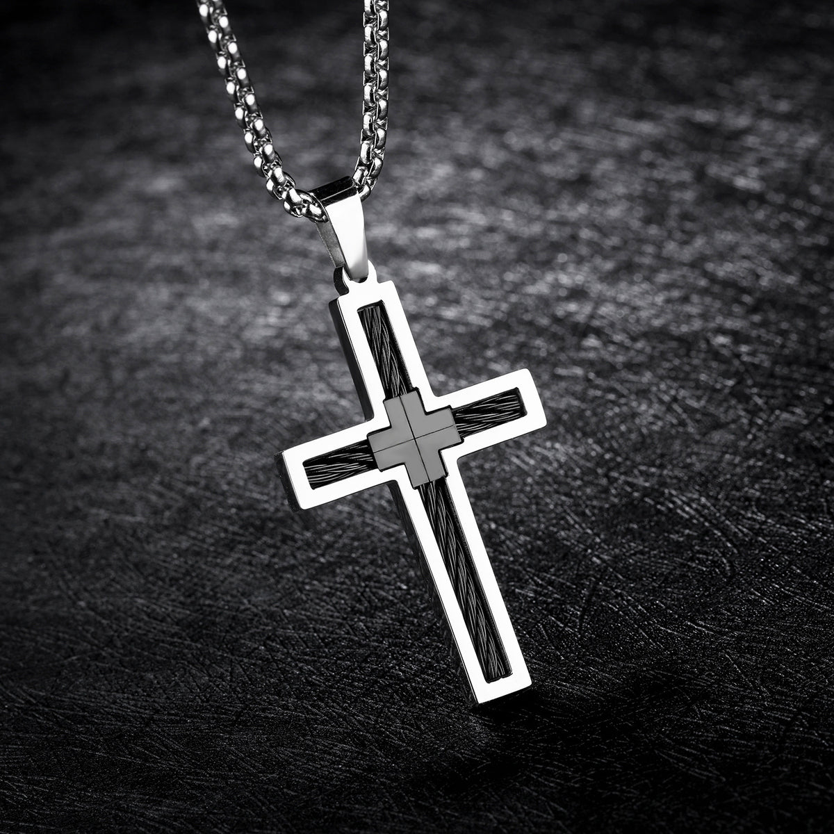 The Cable Cross Stainless Steel Cable Cross Necklace