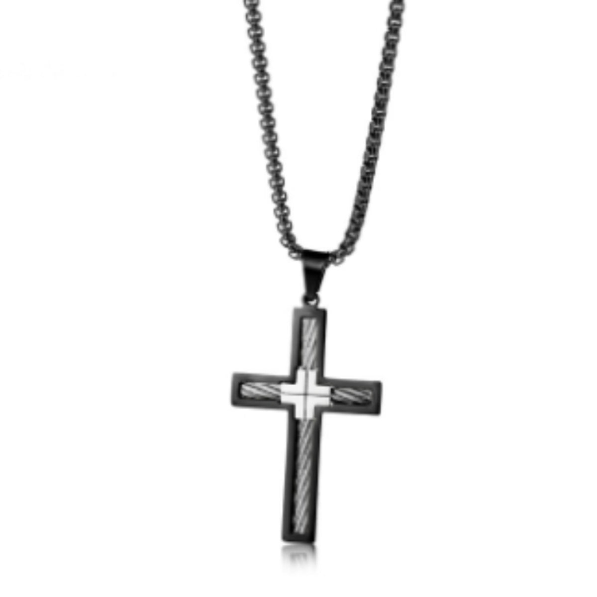 The Cable Cross Stainless Steel Cable Cross Necklace view 5