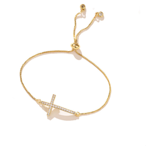 The Grace Horizon - Gold, Silver & Rose Gold Cross Bracelet