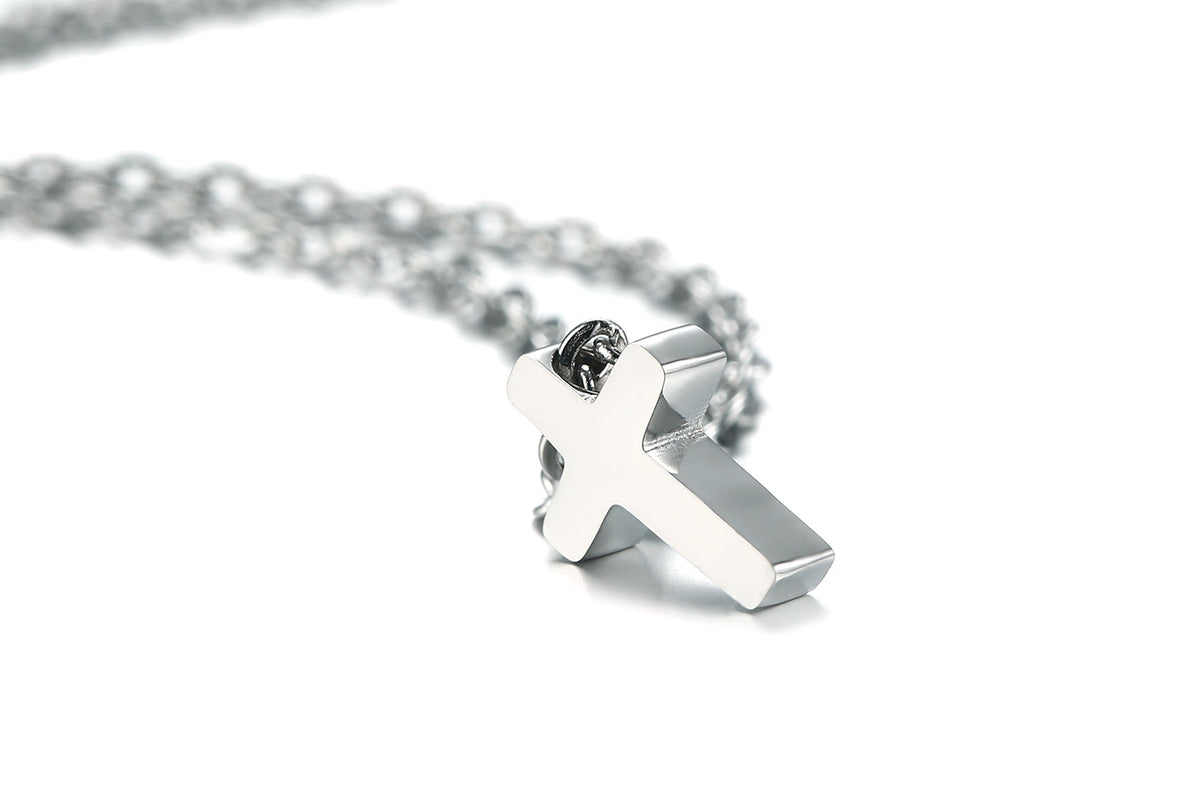 The Quiet Cross Stainless Steel Cross Pendant Necklace view 3
