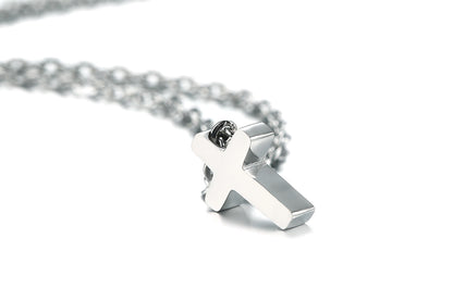 The Quiet Cross Stainless Steel Cross Pendant Necklace view 3