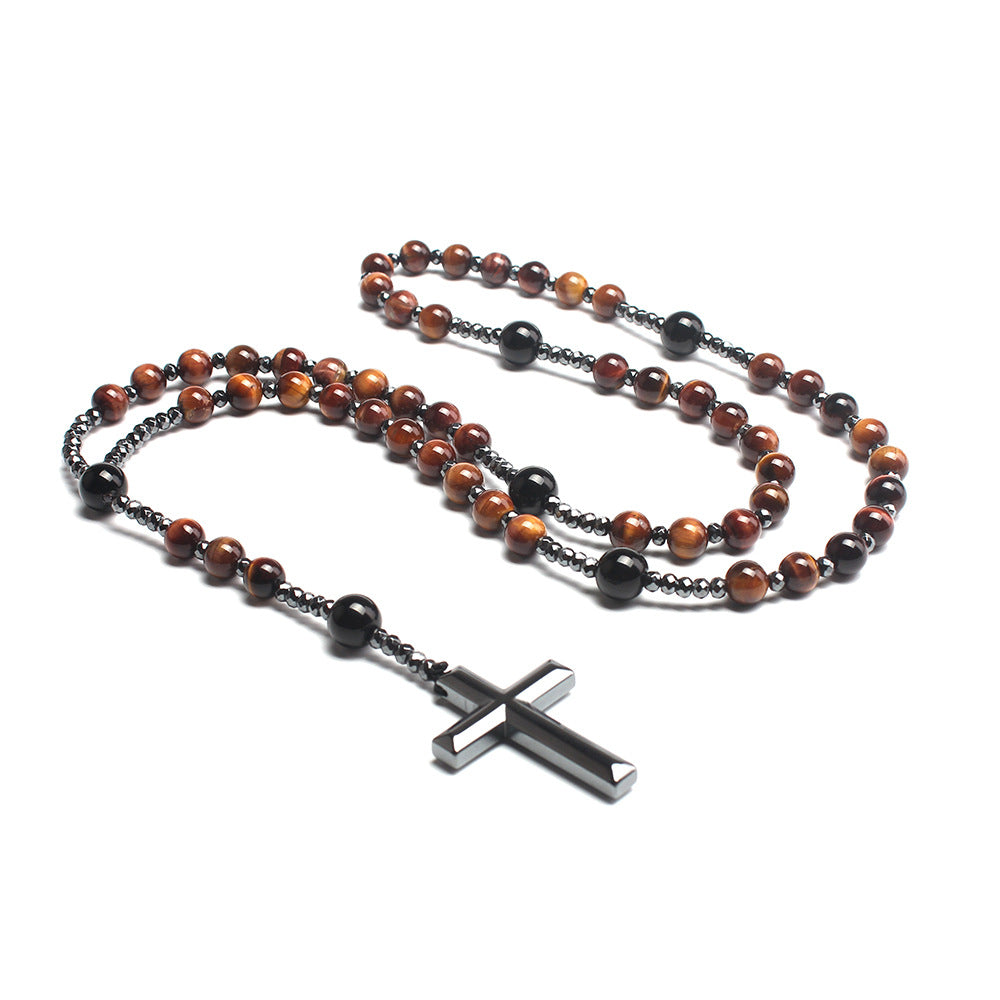 The Meditative Rosary Natural Bead Rosary Necklace with Cross view 8