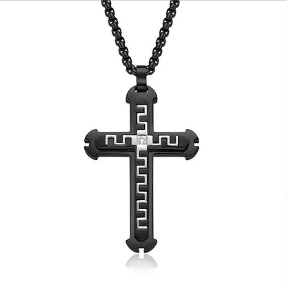 The Modern Cross Men's Stainless Steel Cross Necklace view 11