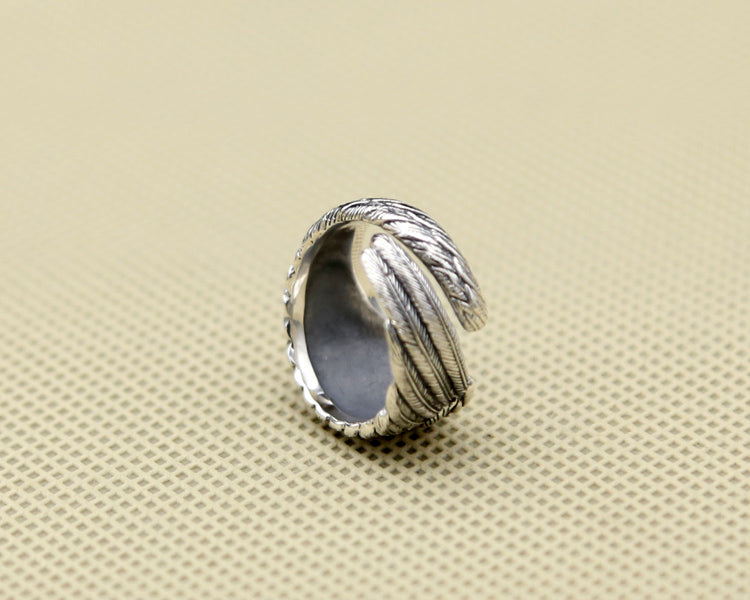 The Angelic Flight Sterling silver angel wing ring view 3