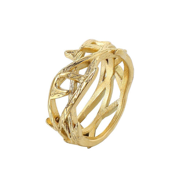 The Reverent Weave Stainless Steel Crown of Thorns Ring view 3 [orig]