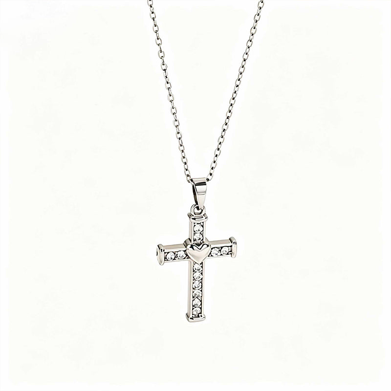 The Enduring Heart Cross Stainless Steel Heart Cross Necklace view 2