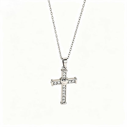 The Enduring Heart Cross Stainless Steel Heart Cross Necklace view 2