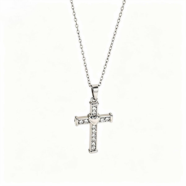 The Enduring Heart Cross Stainless Steel Heart Cross Necklace view 2