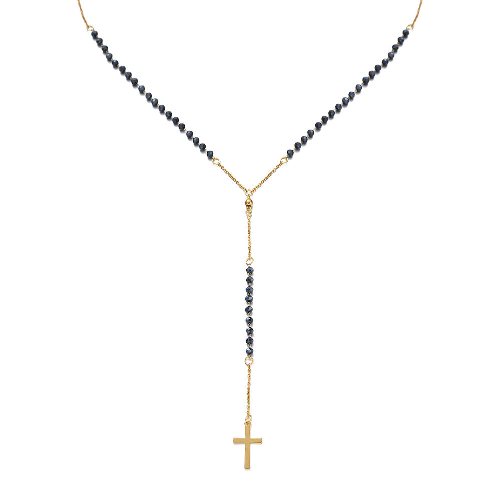 The Sacred Rosary Stainless Steel Rosary Cross Necklace view 3