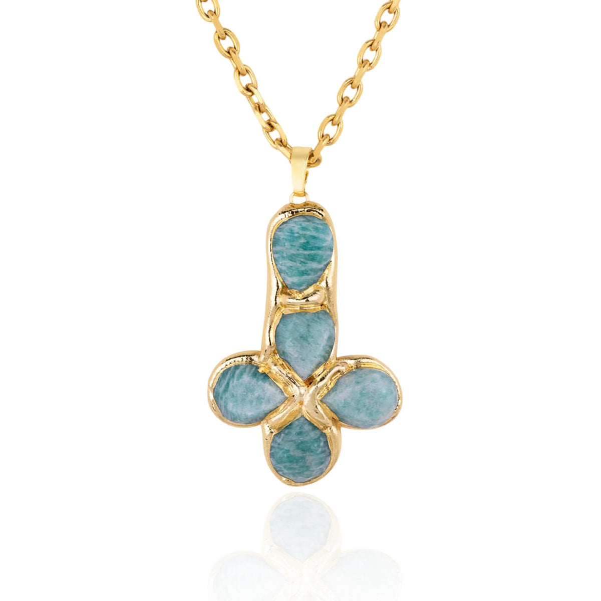 The Gilded Journey Cross Stainless Steel Mixed Gem Cross Necklace view 14