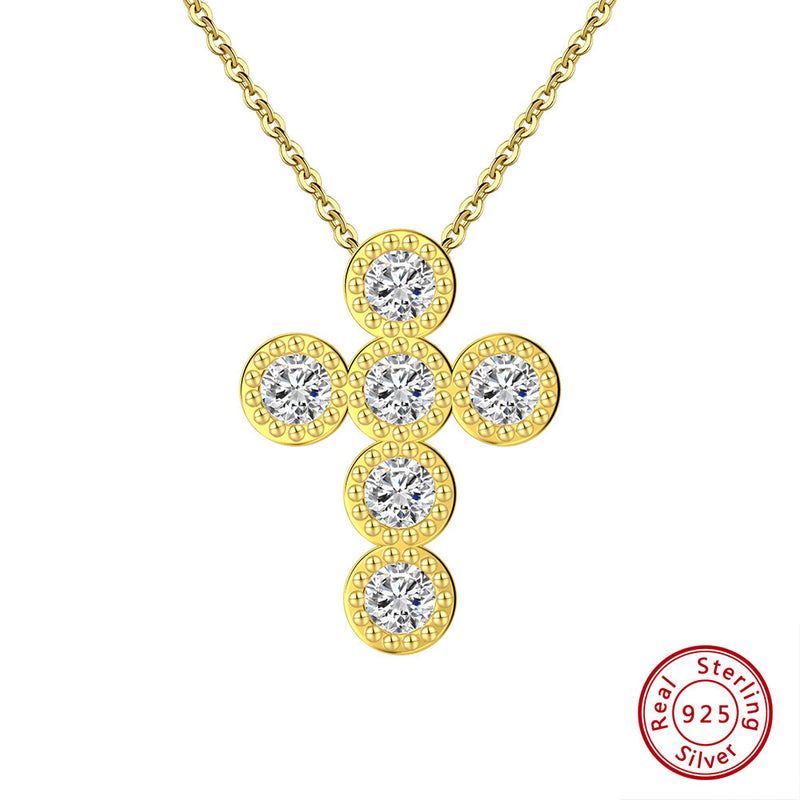 The Sparkling Cross 925 Sterling Silver Cross Necklace view 3