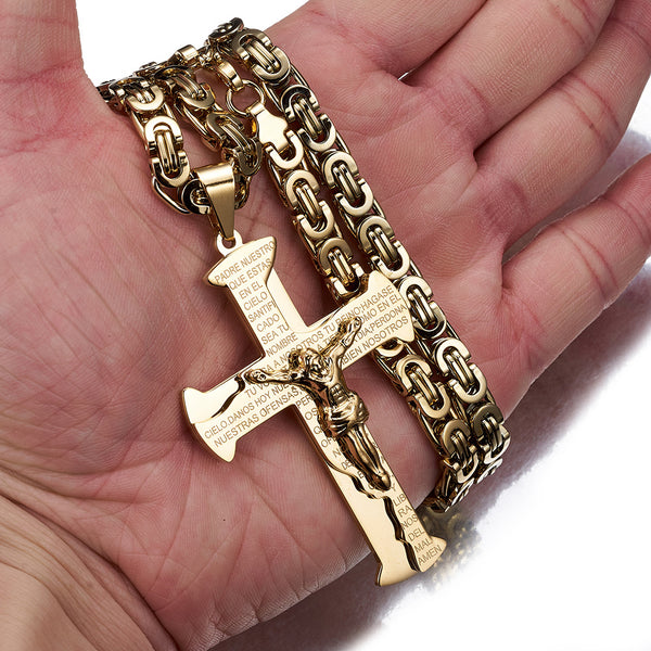 The Reverent Prayer Stainless Steel Crucifix Prayer Necklace view 4