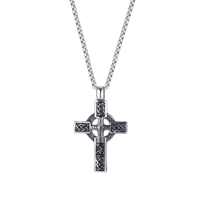 The Ancient Cross Stainless Steel Celtic Cross Necklace view 6