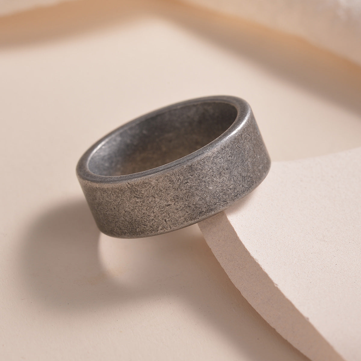 The Weathered Band Men's Distressed Stainless Steel Ring view 7