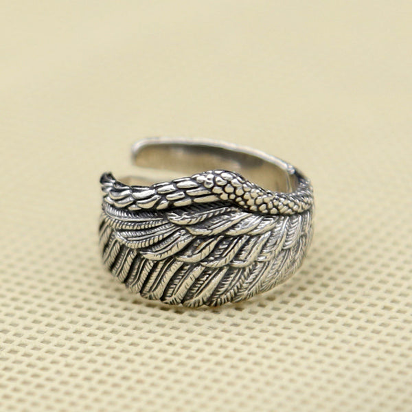The Angelic Flight Sterling silver angel wing ring view 2 [orig]