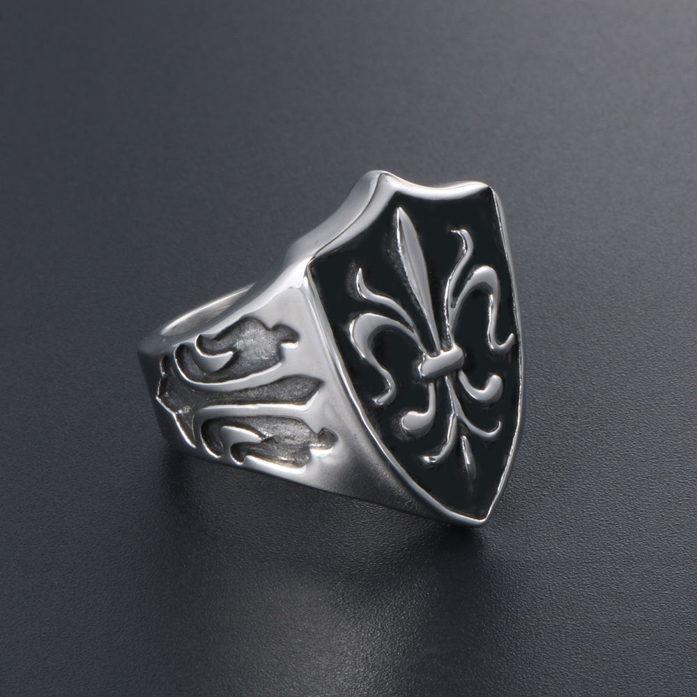The Sacred Shield Stainless Steel Fleur-de-lis Ring view 5